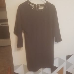 Black dress with gold accented studds